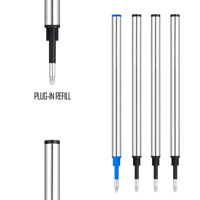 DunBong Rollerball Pen Refills, Roller Ball Fine Point 0.5mm, Red Ink Refill Pack of 5 - Replaceable Ballpoint Pen Refills Medium Point (Black) - Image 4